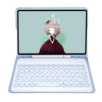Murah grosir untuk Samsung Galaxy Tab A9 + X210/X215/X215 YA09B TPU bulat Keycap papan ketik nirkabel casing kulit dengan Slot pena