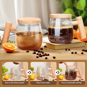 400ml Mixing Coffee USB Rechargeable <strong>Automatic</strong> Mixer Spill Proof Lid Glass <strong>Stirrer</strong> with Clear Shell Markings Cup Stirring Mug - Product Image 6