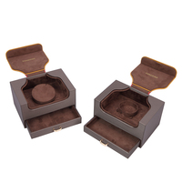 Boîte à bijoux de luxe carrée en bois avec tiroir, logo personnalisé, écologique, faite à la main, durable, organisateur de rangement pour colliers et bagues