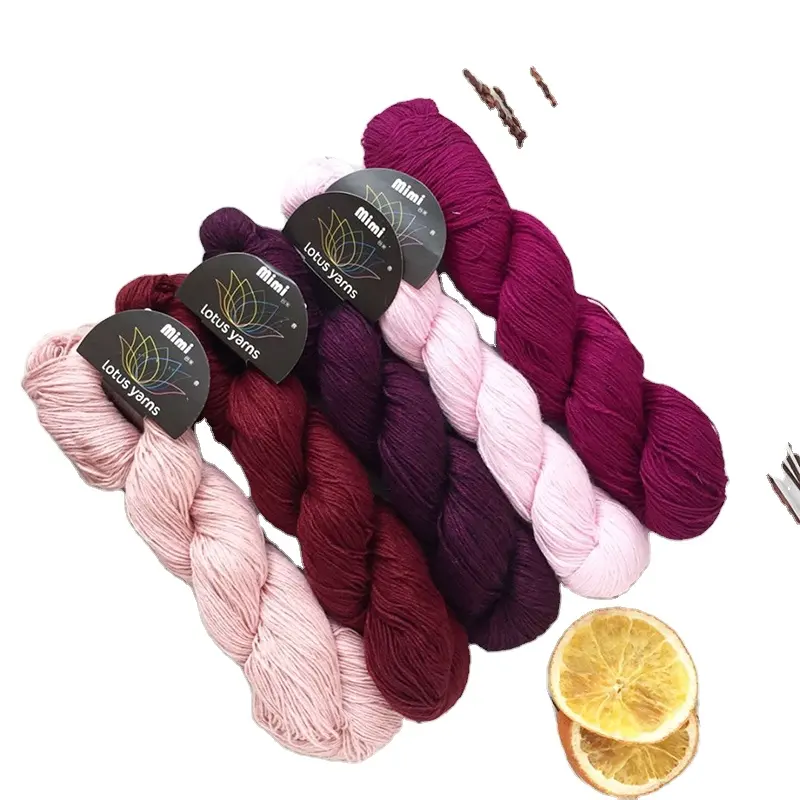 Lotus Yarn wholesale cashmere wool 300m/50gram hand knitting high quality blend yarn colorful for sweater