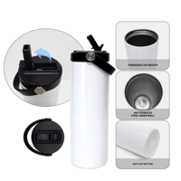 Pengiriman Gratis dari China ke AS, Tumbler Sublimasi Lurus Tipis 20oz 25pcs Sedang Diskon dengan 2 Tutup