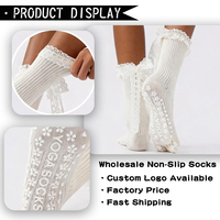 Chaussettes de sport respirantes pour femmes, tricotées à cinq doigts, antidérapantes, avec dentelle, pour yoga, pilates et athlètes, collection automne