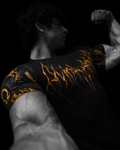 Camiseta Deportiva Unisex de Compresión de Manga Corta 2026, Camiseta de Fitness de Alta Elasticidad <span class=keywords><strong>con</strong></span> Patrón Geométrico Amarillo de Secado Rápido - Product Image 3