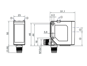 Capteur laser Leuze ODS110L1.3/LTX-M12 50138066 IO-Link pour la mesure optique du déplacement dans l'automatisation industrielle - Product Image 2