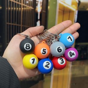 PVC moda creativo <span class=keywords><strong>billar</strong></span> recuerdo piscina <span class=keywords><strong>bola</strong></span> diseño llavero surtido número promoción regalo - Product Image 3