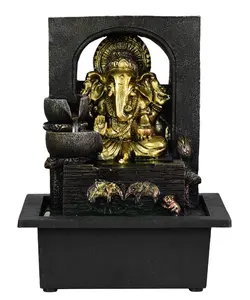 Индийская статуя Будды водопад фонтан из смолы столешница фонтан со светодиодными фонарями