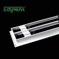 Grille de ventilation linéaire à 2 fentes en aluminium antirouille, cadre blanc, lame noire, montage encastré pour décoration intérieure moderne et luxueuse