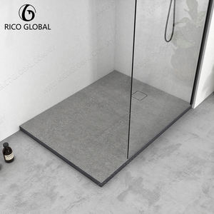 Modern 120X90X5CM <b>Black</b> Granite Anti-Slip <b>Shower</b> Tray with Stone Drain Cover SMC & Marble Material <b>Shower</b> Enclosure - Product Image 1