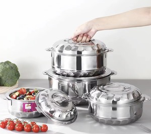 8pcs Scalloped Design Food Warmer Set 1L-20L Stainless Steel Thermal <strong>Container</strong> for Commercial Catering - Product Image 5