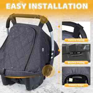 Housse de siège auto d'hiver pour bébé, compatible pluie, neige et vent, essentiels pour bébé, auvent de transport - Product Image 2