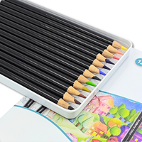 Crayons de couleur en bois, 12 couleurs, ensemble de crayons de couleur personnalisés avec boîte en métal pour enfants, fournitures scolaires, fournitures de bureau, papeterie pour artistes, dessin