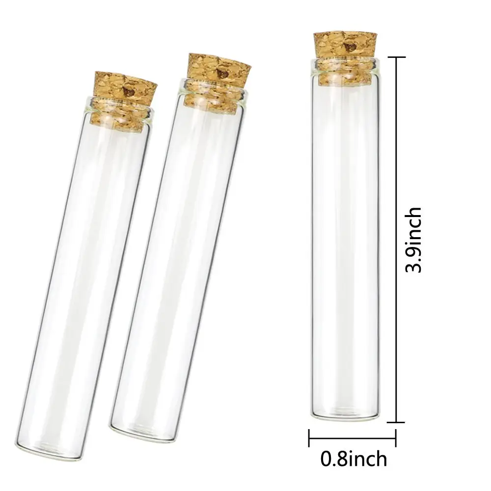 Tubos de teste de vidro 30 peças, 25ml, tubos de teste planos com rolha, atacado, fundo plano, tubo de teste de vidro com cortiça