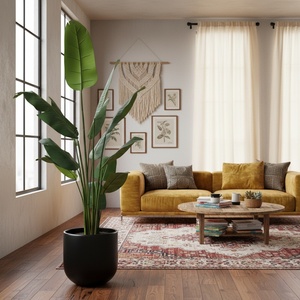 ต้นปาล์มเทียมแบบสมจริงพิเศษสำหรับนักเดินทาง กิ่งไม้จริงเคลือบปรับแต่งได้ ใบไม้ทำจากผ้าไหม ทนทานต่อรังสียูวี - Product Image 2