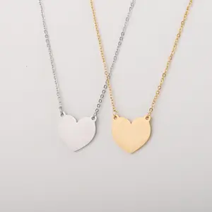 Donne Nuovi Gioielli In Oro Placcato In Acciaio Inox Inciso <span class=keywords><strong>Collana</strong></span> di Fascino Del Cuore - Product Image 1