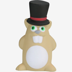 Jouets anti-stress personnalisés en forme de marmotte pour homme, avec chapeau haut-de-forme, à presser, avec logo imprimé, pour cadeaux promotionnels en gros - Product Image 1