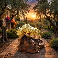 Sculpture de léopard en bronze massif sur mesure - Art animalier classique personnalisé, sur commande, sculpture en bronze
