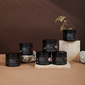 Kristal Taşlı Kuru Çiçek Mumları Sınır Ötesi Demir Kutu Kokulu Mumlar Kahve Soya İçermeyen Duman İçermeyen Aromaterapi Mumları - Product Image 2