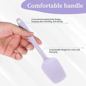 Spatule en silicone de qualité alimentaire avec noyau en fer, résistante à la chaleur, petite, antiadhésive, courbée, écologique, 21*4.5cm - Product Image 4