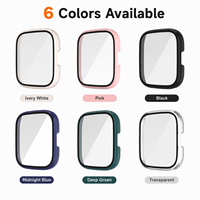 Protection d'écran en verre trempé pour Redmi Watch 6 5 4 Active Lite, coque de protection intégrale à clipser