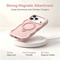 Coque Mignonne à Bords Ondulés avec Anneau Rotatif à 360° Antichoc en TPU+PC pour iPhone 18/17/15 Pro Max – Vente en Gros, Logo Personnalisé OEM