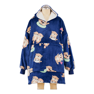 Sudadera con capucha de Manta usable de dibujos animados de invierno Sudadera con capucha de manta de camping suave con bolsillo - Product Image 1