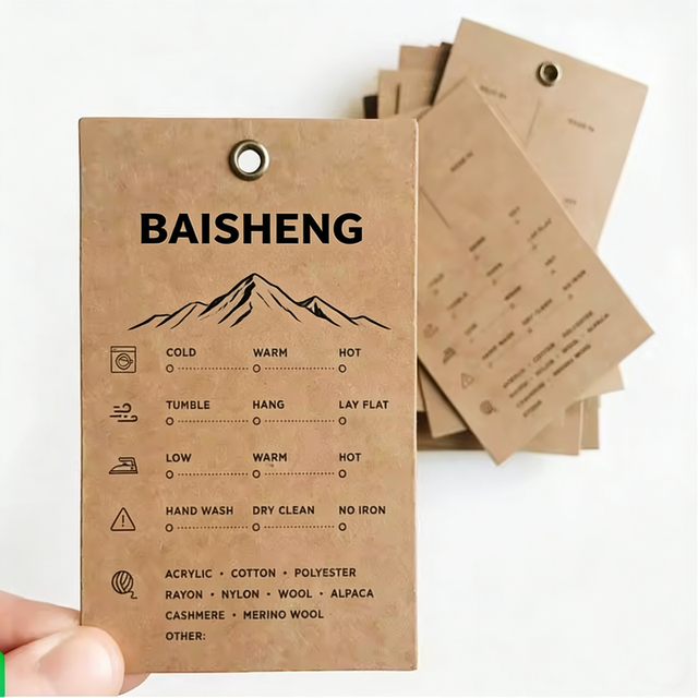 High Quality Hot Sell Product Custom Shape Sock Tag Kraft Paper Tag With Wax String Safety Pin Price Hang Tag