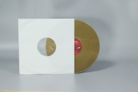 Disque vinyle vierge doré, pressage de disques vinyles avec pochette blanche