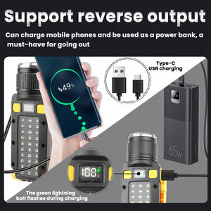 30W ha condotto la luce da lavoro con batteria <span class=keywords><strong>1800</strong></span> Mah a lungo raggio Ultra-luminoso 1200 <span class=keywords><strong>lumen</strong></span> impermeabile per esterno torcia a gancio di uscita - Product Image 6