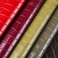 K608 1,0 mm Tissu en cuir PVC mat à motif crocodile et texture pierre, résistant à l'abrasion pour sacs et emballages