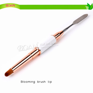 2019 de oro blanco y rosa personalizado manicura flor cepillo de uñas con espátula herramienta cepillo - Product Image 2