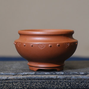 Pot à Bonsaï Zisha en Forme de Tambour, Fait Main, Style Antique, Petit Pot de Plante de Bureau - Product Image 1