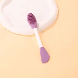 Großhandel tragbares doppelseitiges Lippenschrubben Peeling-Gesichtsmassage-Werkzeug weiches Silikon-Schmutz-Bürsten Gesichtsmaske Reinigungswerkzeug