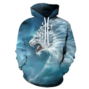 Lake blue Wolf profile pattern 3D Sublimation Sweater