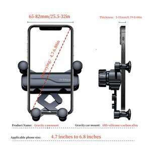 Supporto per telefono con sfiato per auto a gravità porta cellulare che non blocca mai lo sfiato con <span class=keywords><strong>braccio</strong></span> girevole - Product Image 2