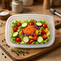 Boîte alimentaire transparente avec couvercle unique, contenants à emporter, micro-ondables, écologiques, boîte d'emballage en plastique transparent