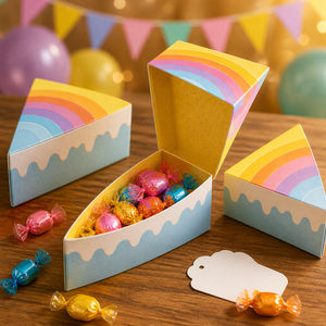 Custom Printed Paper <b>Cake</b> <b>Box</b> Candy Packaging Gift Carton for Birthday Party Favor - Product Image 2