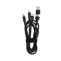 Câble USB tressé en nylon 5 en 1 PD 60W à charge rapide 1,2 m en cuivre pur avec connecteurs Micro USB Type C vers C pour Android