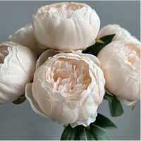 Fleurs de pivoine artificielles en vrac, 7 têtes, toucher réel, en soie, pour bouquet de mariage, centre de table, blanc, rose, violet, champagne, décoration intérieure
