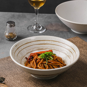 Tazón Redondo Negro de Cerámica de 9 Pulgadas para Servir Fideos Ramen, Tazón de Porcelana para Ensaladas para Catering, Estilo Restaurante Japonés - Product Image 5