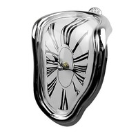 Horloge murale en quartz en plastique de style antique moderne de 7 pouces, affichage abstrait à aiguille unique, design créatif pour salon