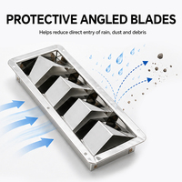 Grille d'aération à persiennes HOMFUL en acier inoxydable 304, finition miroir, plusieurs tailles, pour bateaux, yachts, camping-cars et maisons