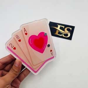 Playing Card With Heart Special Valentine Lash Tile Customized Logo Prining Heart Theme Decor <b>Eyelash</b> Extension Tile - Product Image 4