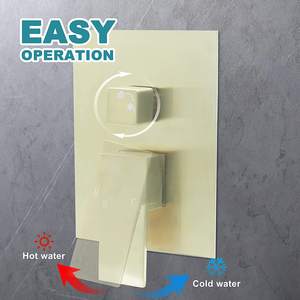 Sistema doccia a pioggia in oro spazzolato termostatico a manico singolo montato a soffitto per massaggio portatile ad alta pressione da 16 pollici in testa - Product Image 4