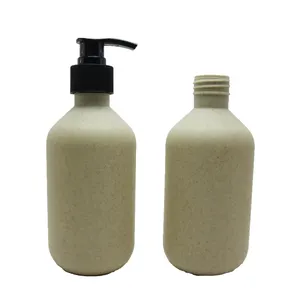 100Ml 300Ml 500Ml confezione cosmetica rosa blu Eco Friendly biodegradabile quadrato paglia di grano Shampoo bottiglia di plastica PLA-P10