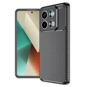 Xiaomi Redmi Note 13 탄소 섬유 질감 충격 방지 TPU 전화 케이스 (블랙)