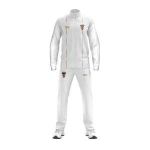 HENGYU Setelan Olahraga Pria Bergaris Putih dengan Ritsleting 100% Poliester Pemotongan Otomatis Bernapas Cepat Kering Dua Potong Celana - Product Image 1