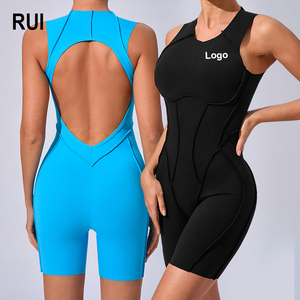 RUIQUWIN Combinaison sans manches pour femme, dos nu, avec coutures 3D, très extensible et respirante, idéale pour le yoga et le Pilates - Product Image 1