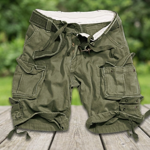 CARGO <b>SHORT</b> - <b>COMBAT</b> DIVISION <b>MENS</b> CARGO <b>SHORTS</b> KNEE LENGTH + BELT OLIVE OD - Product Image 2