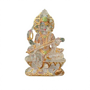 Estatua de Saraswati de Cristal de Cuarzo Transparente, Tallada y Pintada a Mano, Ídolo de la Diosa Hindú, Decoración Espiritual para el Hogar, Venta al por Mayor - Product Image 6