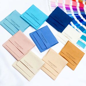 In Stock Custom Microfiber Suede Jewelry <b>Packaging</b> Bags and <b>Box</b>, Gift Velvet Wholesale Jewelry Pouch with Pad - Product Image 1